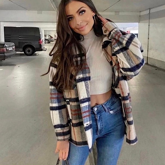 NWT ZARA Blogger Fav. Plaid Overshirt - Picture 2 of 8